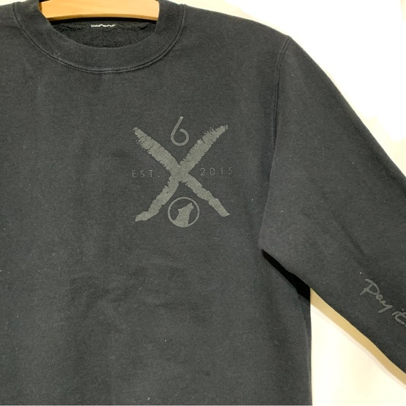 Black Crew Neck Men’s Pull On Sweatshirt Size Small - Picture 3 of 7